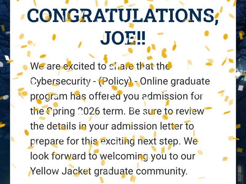Georgia Tech Acceptance Letter